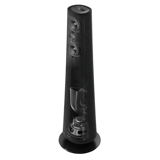 Harman Kardon Citation Tower - Black - Smart Premium Floorstanding Speaker that delivers an impactful performance - Detailshot 1